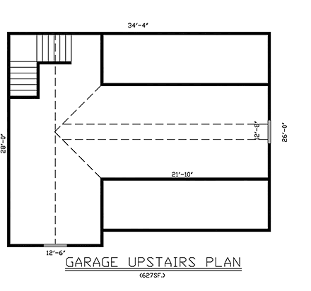 Traditional 3 Car Garage Plan 43401 Second Level Plan