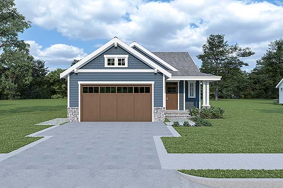 Craftsman, Traditional House Plan 43623 with 3 Beds, 2 Baths, 2 Car Garage Elevation