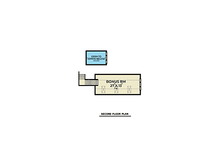 Craftsman, Farmhouse House Plan 43634 with 3 Beds, 3 Baths, 3 Car Garage Second Level Plan