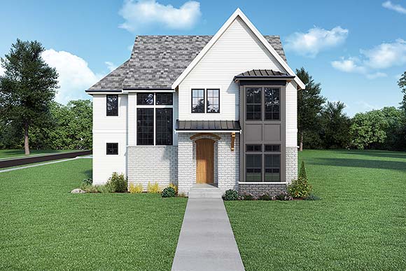European, Farmhouse House Plan 43651 with 3 Beds, 3 Baths, 2 Car Garage Elevation