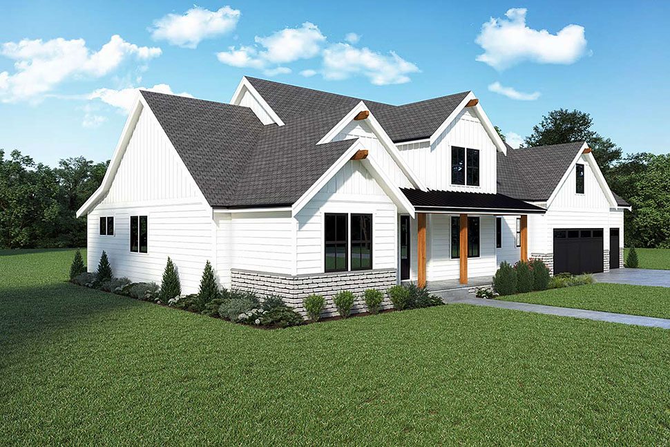 Contemporary, Farmhouse Plan with 2787 Sq. Ft., 3 Bedrooms, 3 Bathrooms, 3 Car Garage Picture 40