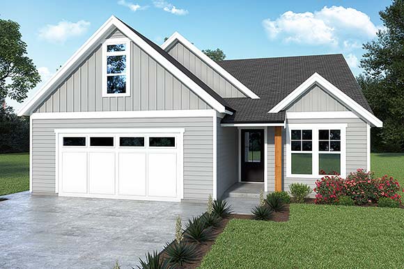 Contemporary, Farmhouse, Traditional House Plan 43671 with 3 Beds, 2 Baths, 2 Car Garage Elevation