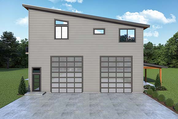 Contemporary Garage-Living Plan 43677 with 4 Beds, 3 Baths, 3 Car Garage Elevation