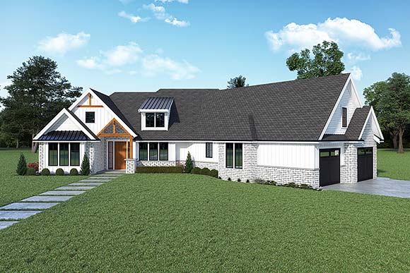 Cape Cod, Colonial, Country, Craftsman, Southern, Traditional House Plan 43683 with 3 Beds, 3 Baths, 2 Car Garage Elevation
