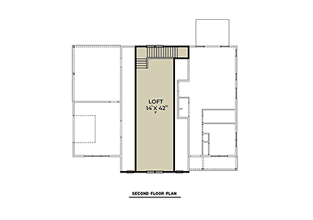 Barndominium Garage-Living Plan 43690 with 1 Beds, 1 Baths Second Level Plan