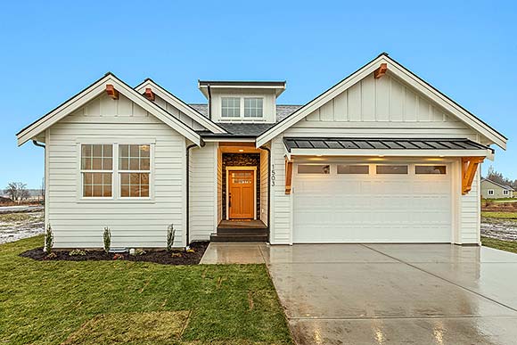 Craftsman, Farmhouse, Ranch House Plan 43696 with 3 Beds, 2 Baths, 2 Car Garage Elevation