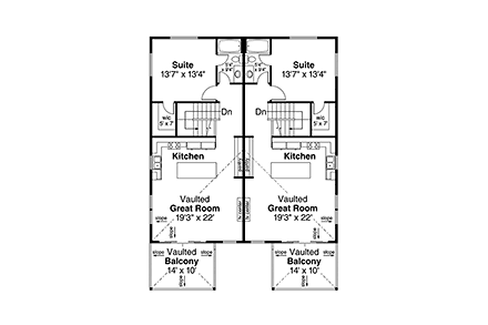 Traditional Multi-Family Plan 43708 with 10 Beds, 10 Baths, 2 Car Garage Third Level Plan