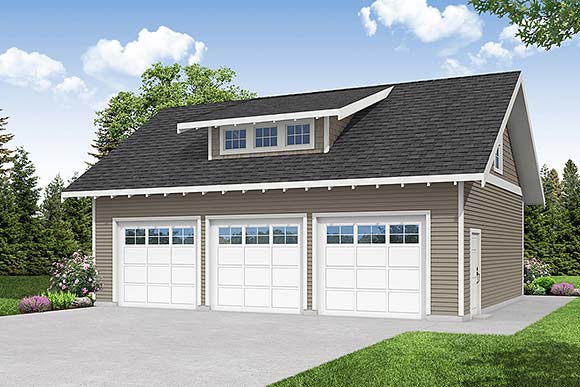 Cottage, Country 3 Car Garage Apartment Plan 43733 Elevation