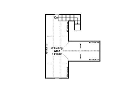 Country, Traditional 2 Car Garage Plan 43734 Second Level Plan