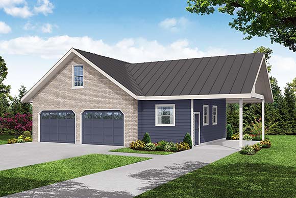 Country, Traditional 2 Car Garage Plan 43734 Elevation