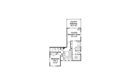 Contemporary, Modern House Plan 43735 with 4 Beds, 4 Baths, 2 Car Garage Second Level Plan