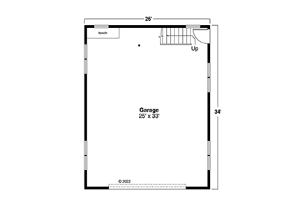 Cottage, Country, Craftsman 2 Car Garage Plan 43740 First Level Plan