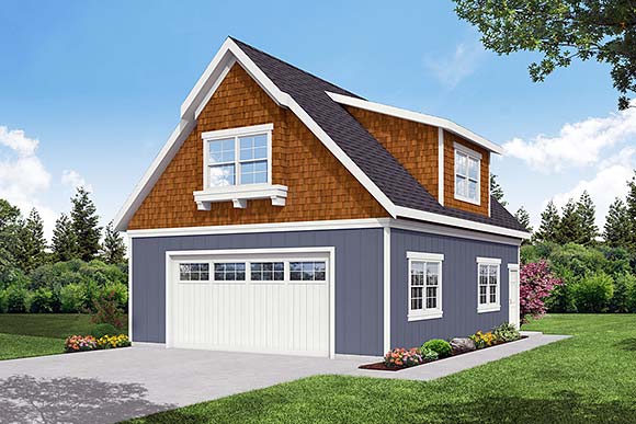 Cottage, Country, Craftsman 2 Car Garage Plan 43740 Elevation