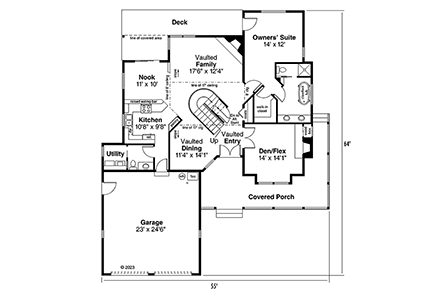 Country, Farmhouse, Traditional House Plan 43746 with 3 Beds, 3 Baths, 2 Car Garage First Level Plan