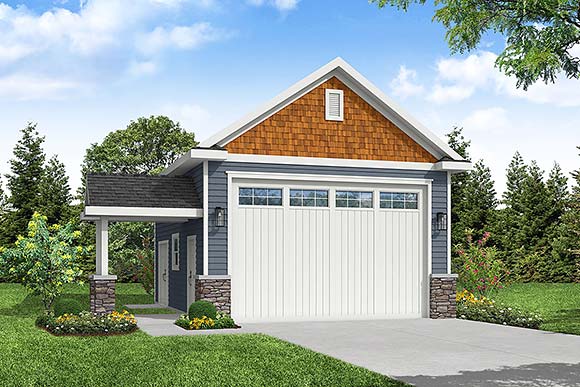 Country, Craftsman 2 Car Garage Plan 43749 Elevation
