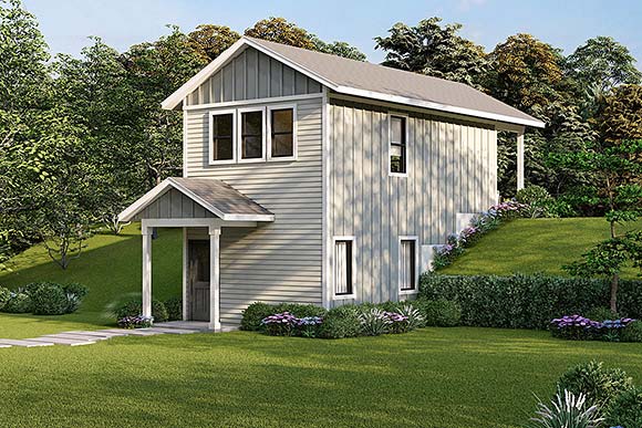 Cottage, Craftsman, Traditional House Plan 43773 with 1 Beds, 1 Baths Elevation