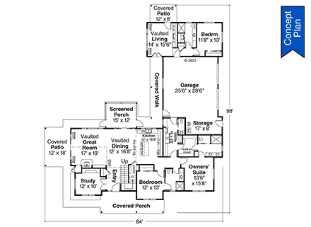 Country House Plan 43779 with 5 Beds, 5 Baths, 2 Car Garage First Level Plan