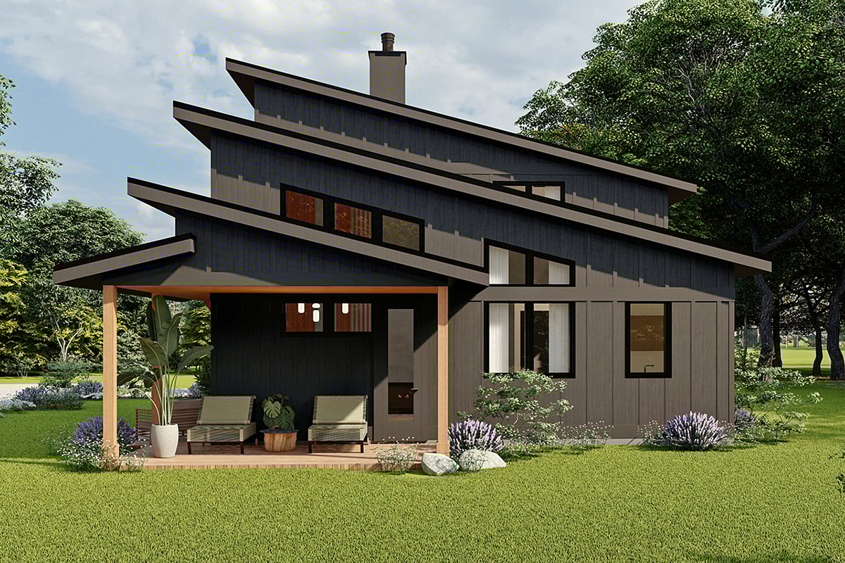 House Plan 43782 - Modern Style with 1199 Sq Ft, 2 Bed, 2 Bath |  COOLhouseplans.com, image size:1200x800