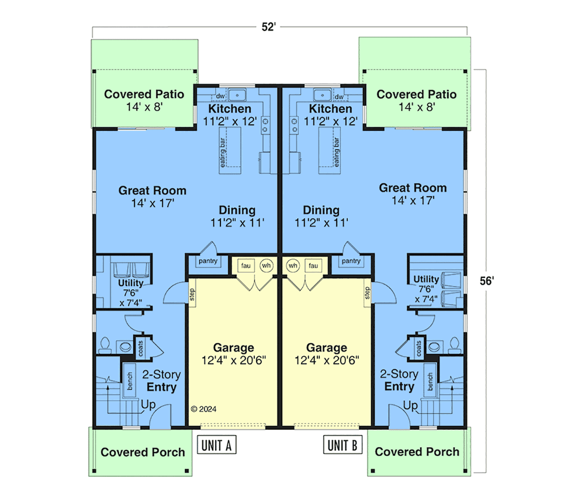Contemporary Craftsman Prairie Style Traditional Level One of Plan 43790