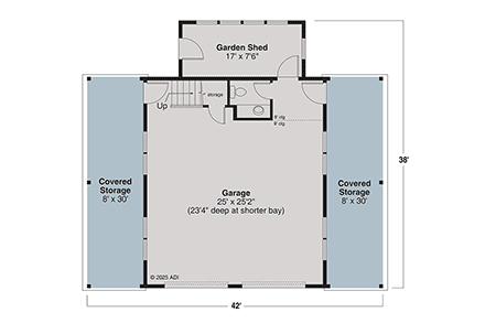 Cottage, Craftsman 2 Car Garage Plan 43797 First Level Plan