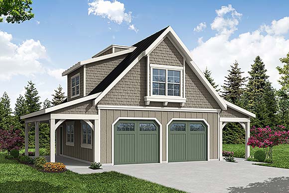 Cottage, Craftsman 2 Car Garage Plan 43797 Elevation