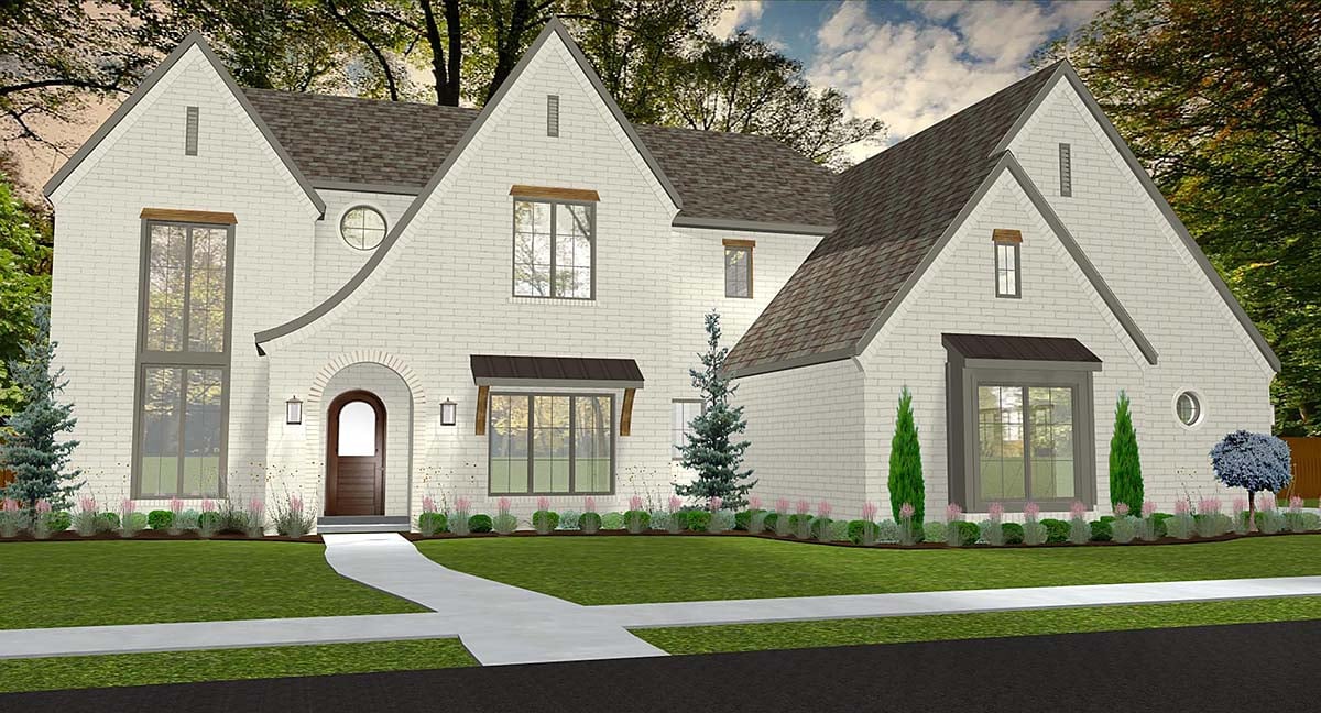 Traditional, Tudor House Plan 43804 with 4 Beds, 4 Baths, 3 Car Garage Elevation