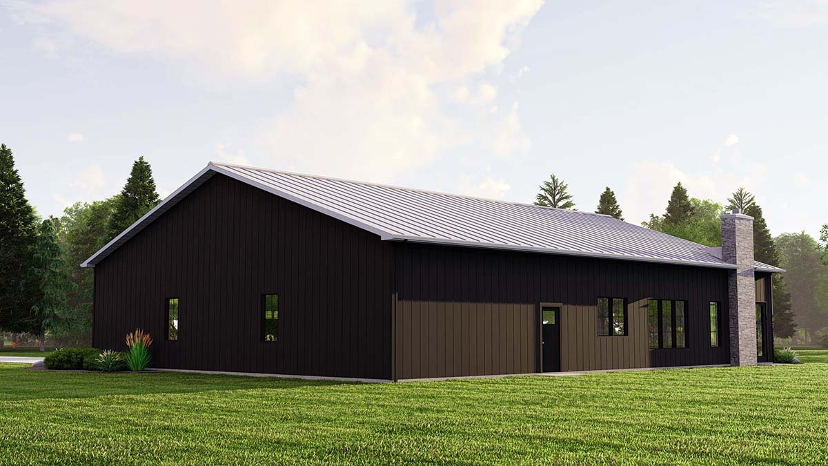 Barndominium, Country Plan with 1945 Sq. Ft., 1 Bedrooms, 3 Bathrooms, 2 Car Garage Picture 2