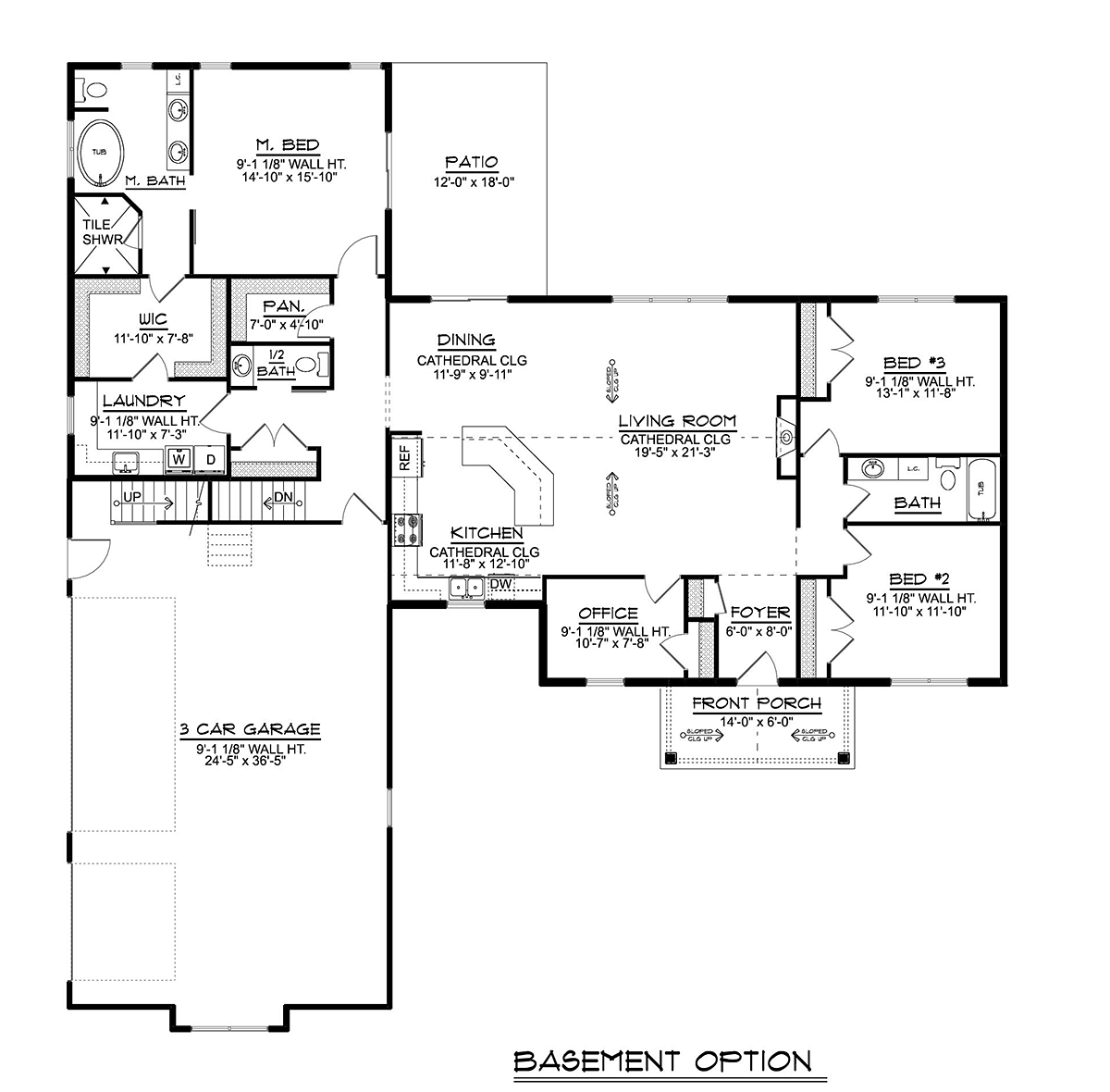 House Plan 43910 - Ranch Style with 2166 Sq Ft, 3 Bed, 2 Bath, 1