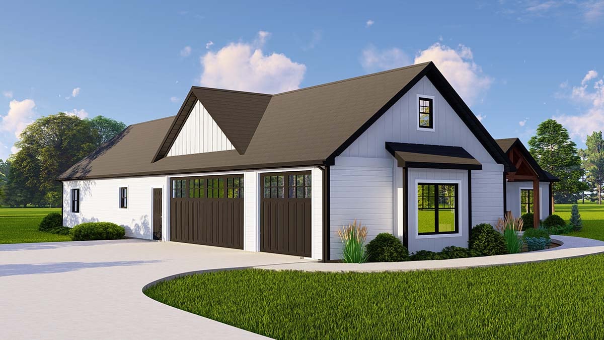 Country, Ranch Plan with 2166 Sq. Ft., 3 Bedrooms, 3 Bathrooms, 3 Car Garage Picture 3
