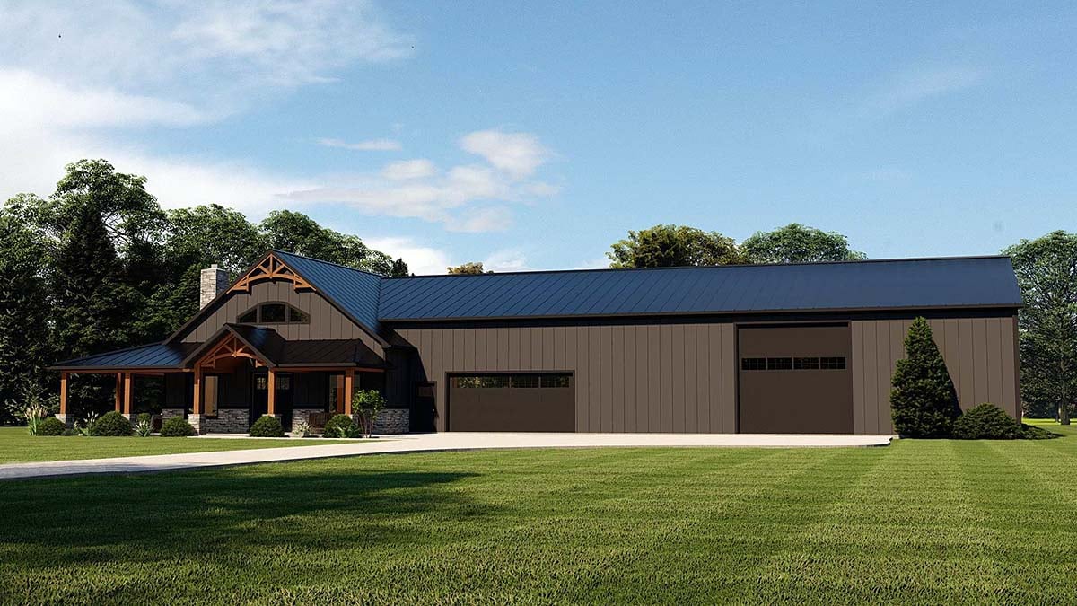 House Plan 43912 - Barndominium Style with 2738 Sq Ft, 2 Bed, 2 B