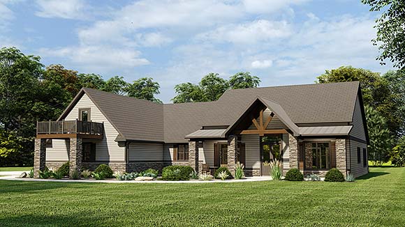 House Plan 43913 - Ranch Style With 2924 Sq Ft, 4 Bed, 2 Bath, 1