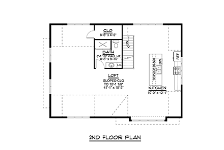 Country Garage-Living Plan 43925 Second Level Plan