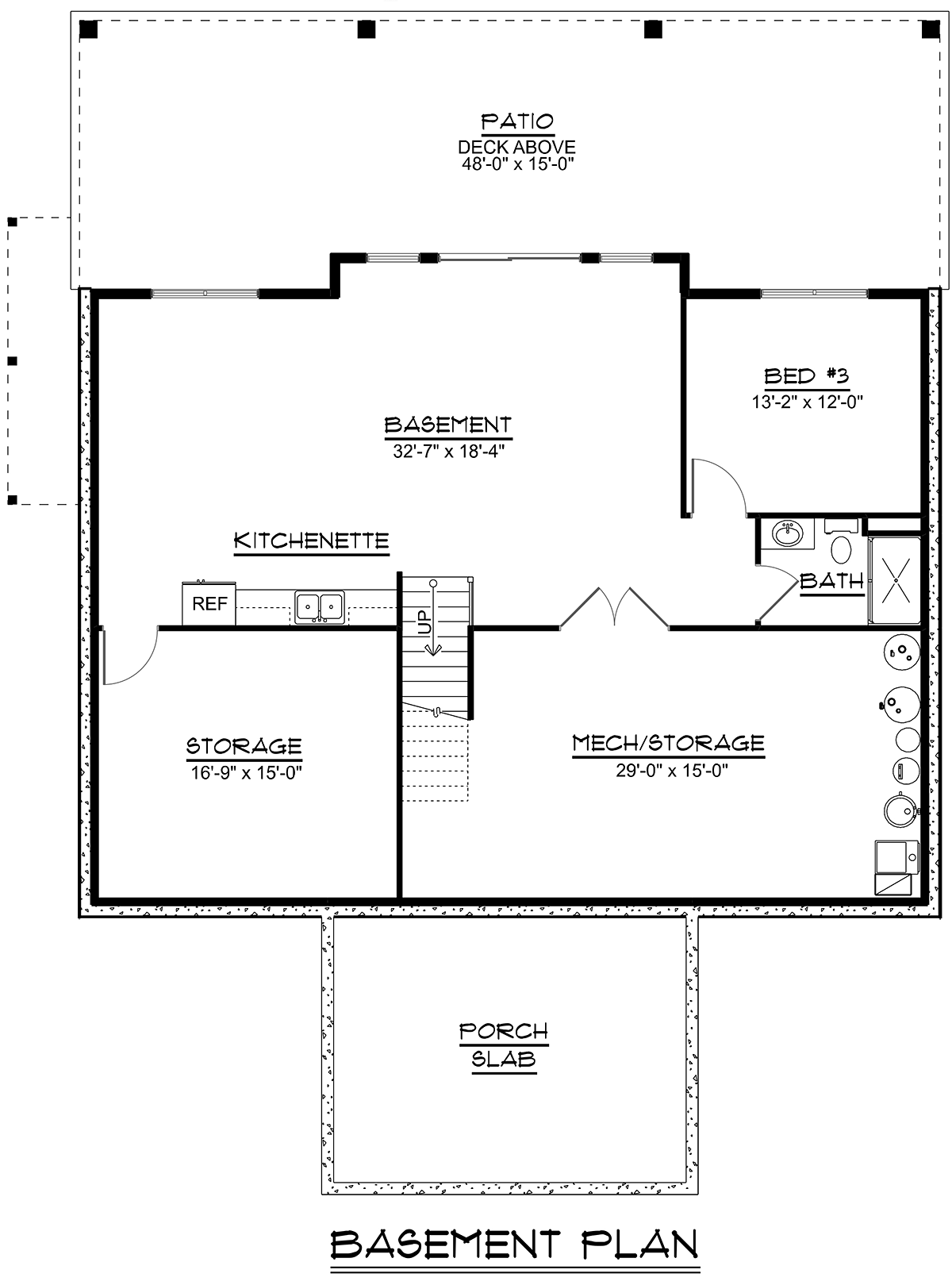 Contemporary, Modern House Plan 43939 with 2 Beds, 2 Baths Lower Level