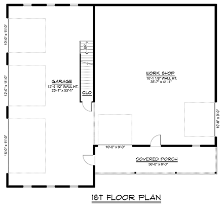 Country, Farmhouse, Ranch 5 Car Garage Apartment Plan 43940 First Level Plan