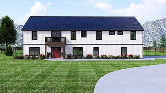 Barndominium, Country Multi-Family Plan 43964 with 7 Beds, 7 Baths, 3 Car Garage Elevation