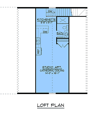 Country Garage-Living Plan 43965, 2 Car Garage Second Level Plan