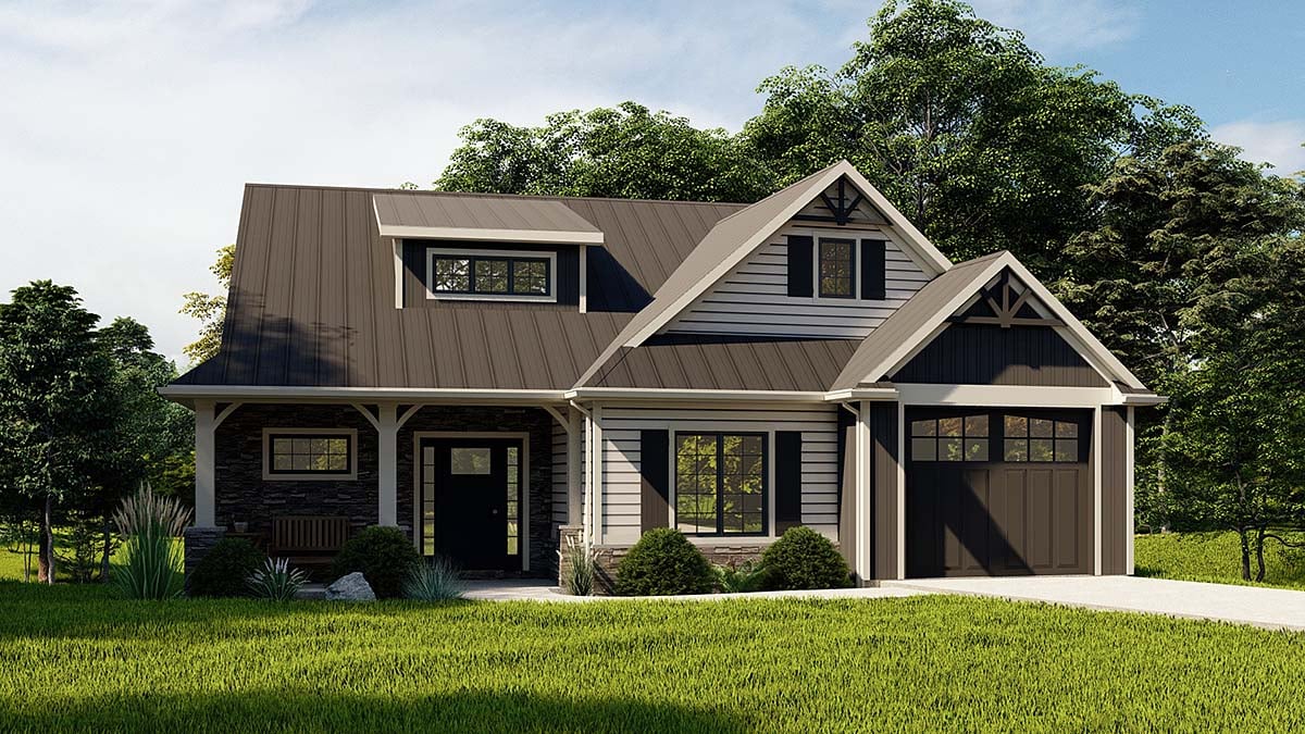 House Plan 43967 - Country Style with 1460 Sq Ft, 3 Bed, 2 Bath,