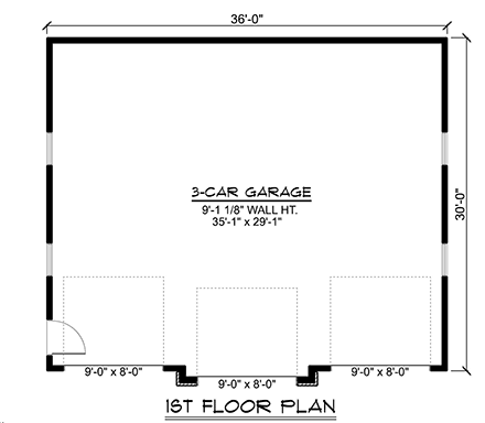 Modern 3 Car Garage Plan 43975 First Level Plan