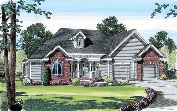 Traditional House Plan 44005 with 3 Beds, 3 Baths, 2 Car Garage Elevation