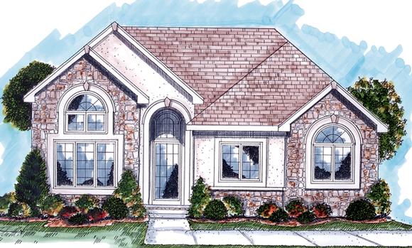 European, One-Story, Traditional House Plan 44036 with 2 Beds, 2 Baths, 2 Car Garage Elevation