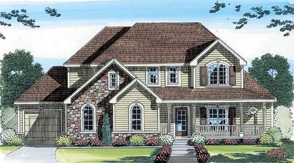 Country, Farmhouse, Traditional House Plan 44043 with 3 Beds, 3 Baths, 3 Car Garage Elevation