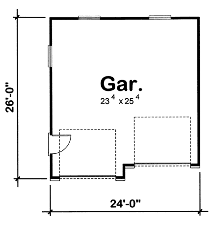 2 Car Garage Plan 44057 First Level Plan