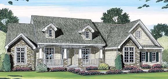 Bungalow, Cape Cod, Country, Farmhouse House Plan 44061 with 3 Beds, 3 Baths, 3 Car Garage Elevation