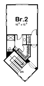 Prairie, Southwest House Plan 44079 with 2 Beds, 3 Baths, 3 Car Garage Second Level Plan