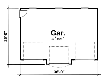3 Car Garage Plan 44087 First Level Plan