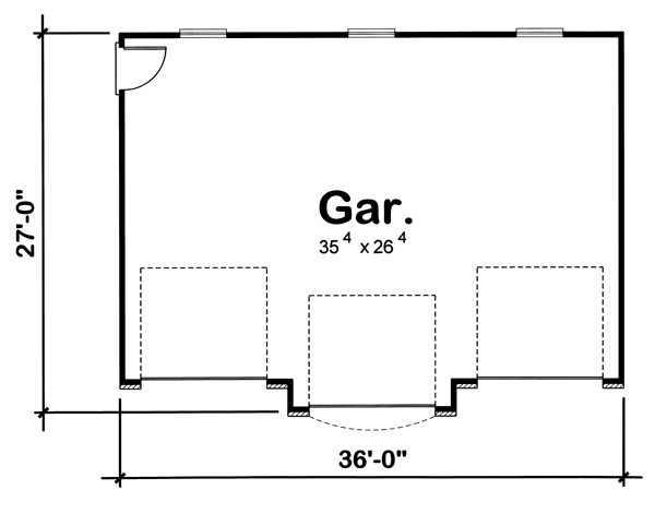 3 Car Garage Plan 44088 Level One