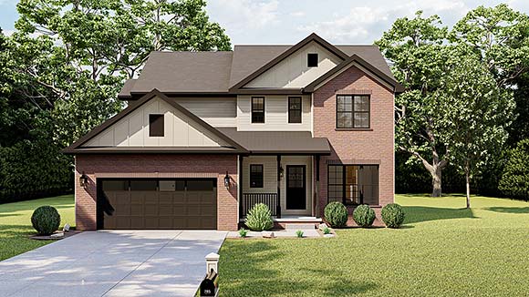 Traditional House Plan 44100 with 3 Beds, 3 Baths, 2 Car Garage Elevation