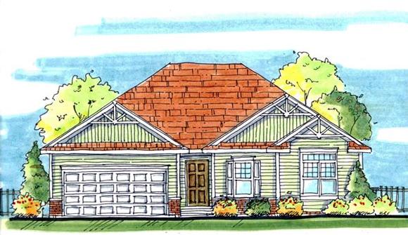 Traditional House Plan 44112 with 3 Beds, 2 Baths, 2 Car Garage Elevation