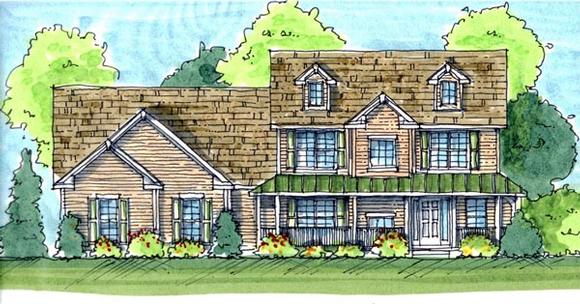 Farmhouse, Traditional House Plan 44117 with 3 Beds, 3 Baths, 3 Car Garage Elevation