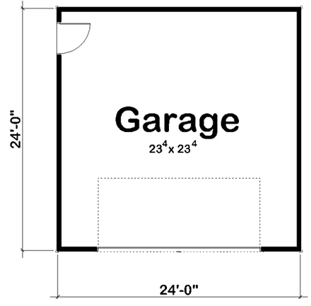 Traditional 2 Car Garage Plan 44129 First Level Plan